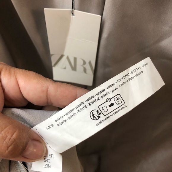 Zara silver Satin Slip Dress | Holiday | Metallic NWT - Picture 5 of 12